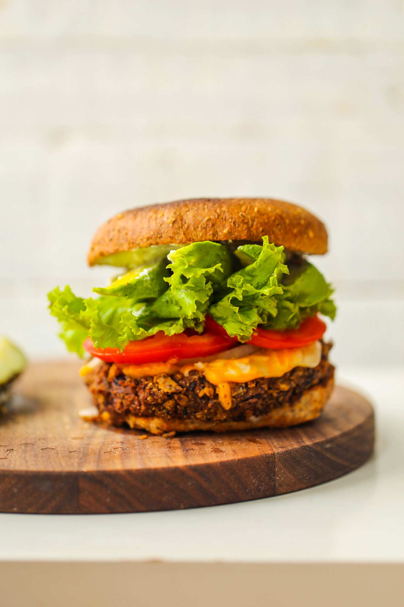 Black Bean Veggie Burger with avocado