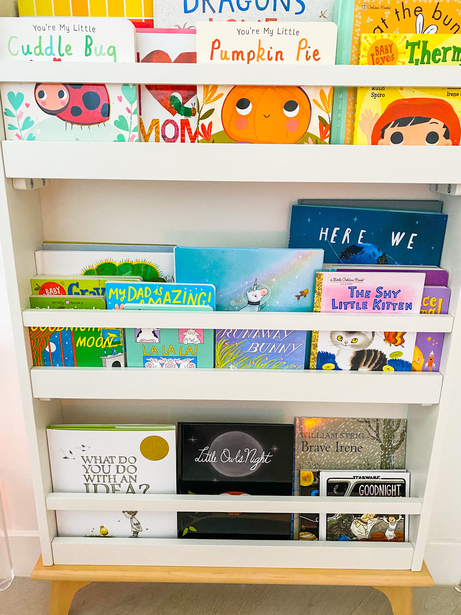 kids books on shelf baby