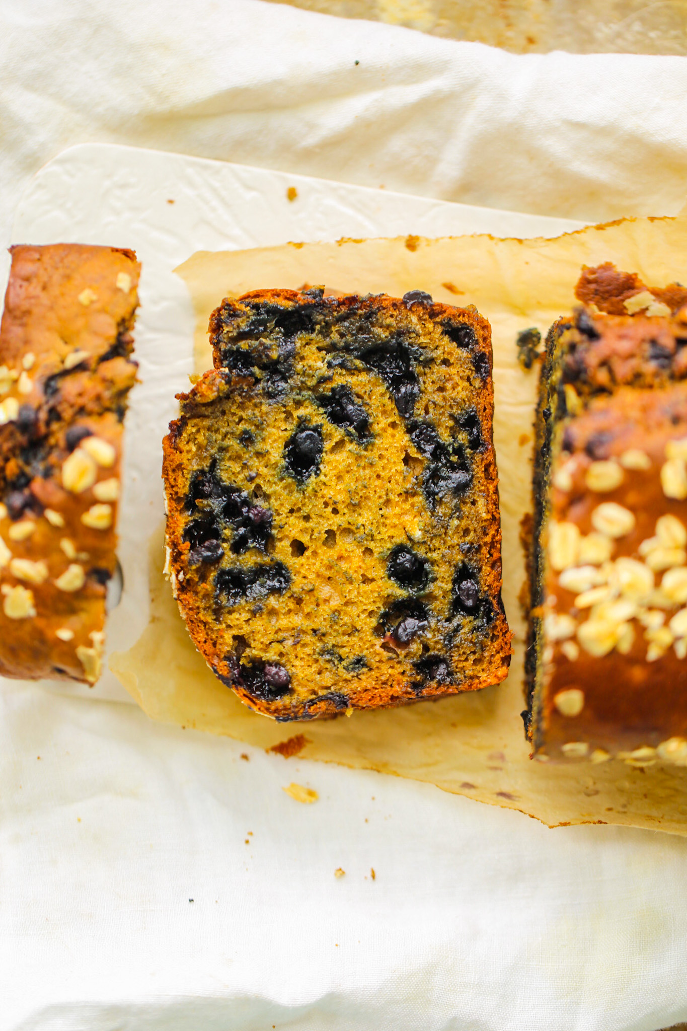 Sliced Vegan Blueberry Loaf