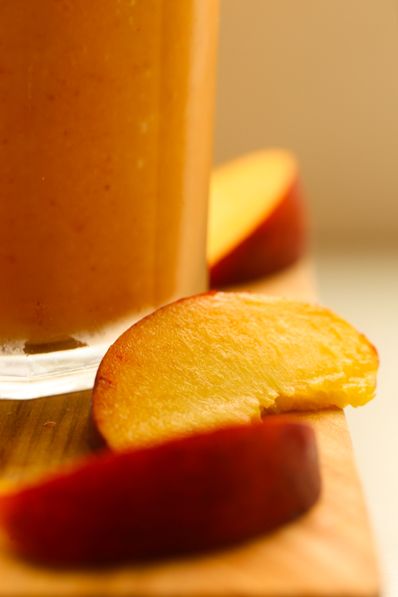 sliced peaches close up