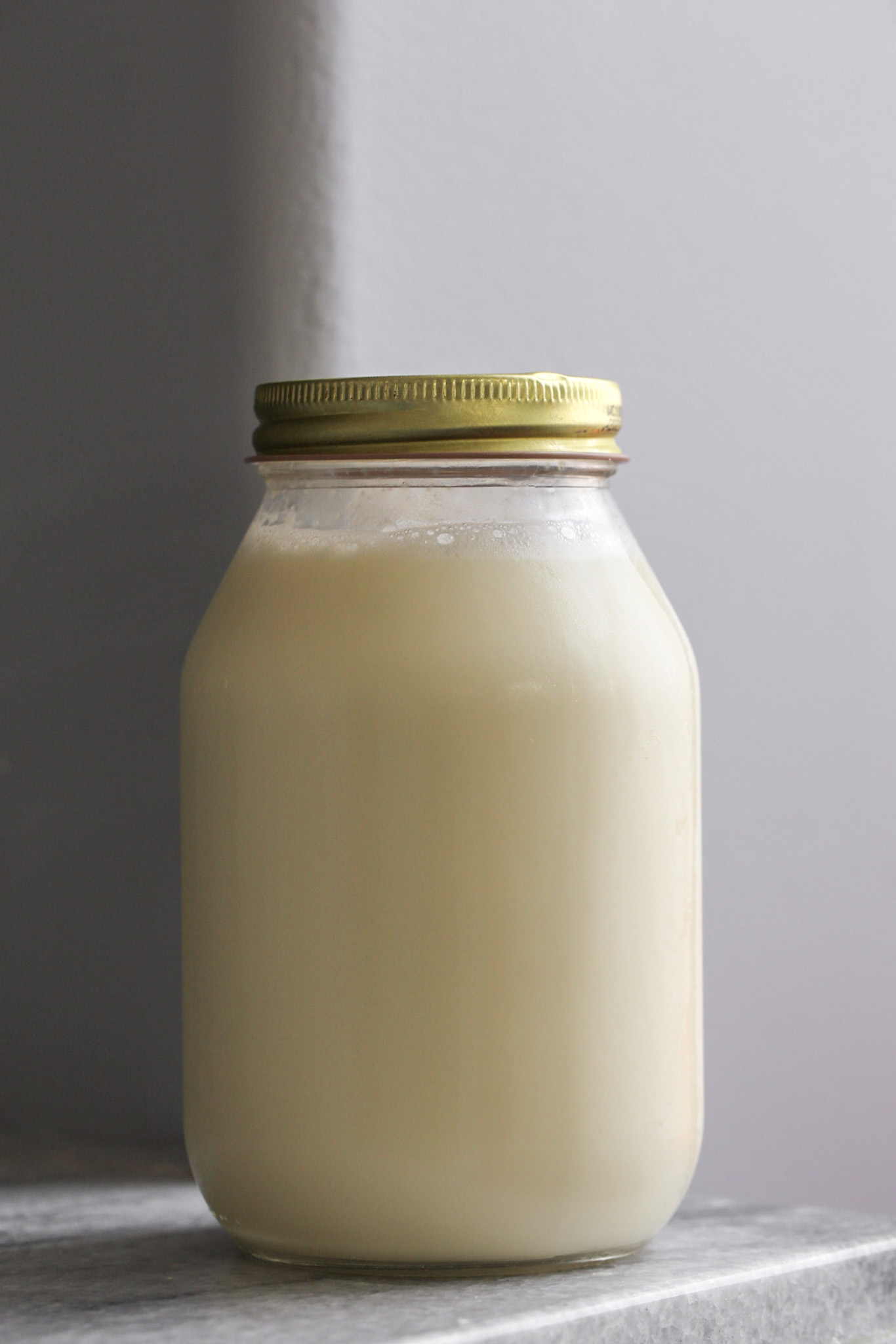 homemade soymilk in jar