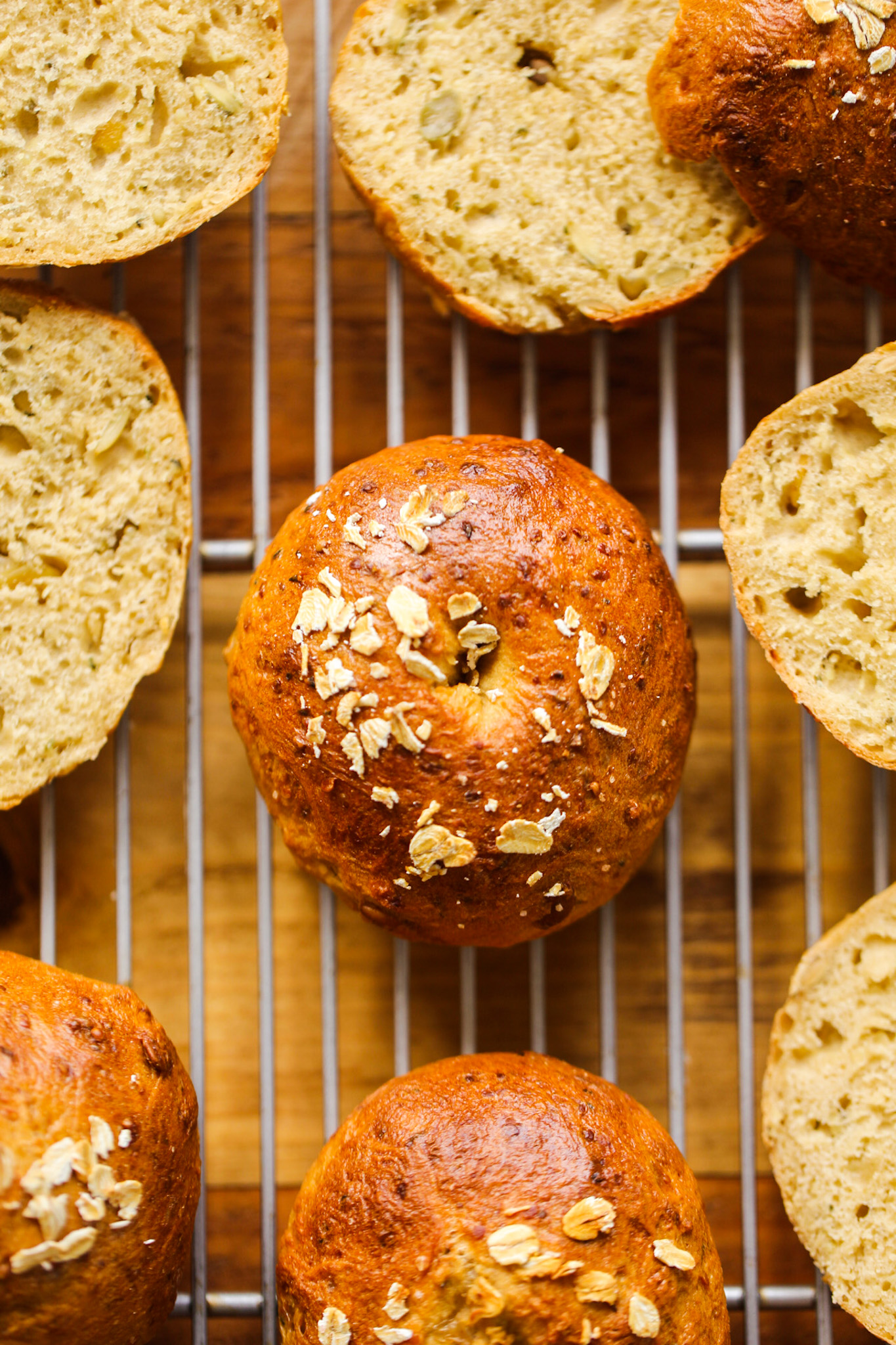 fluffy seeded bagels