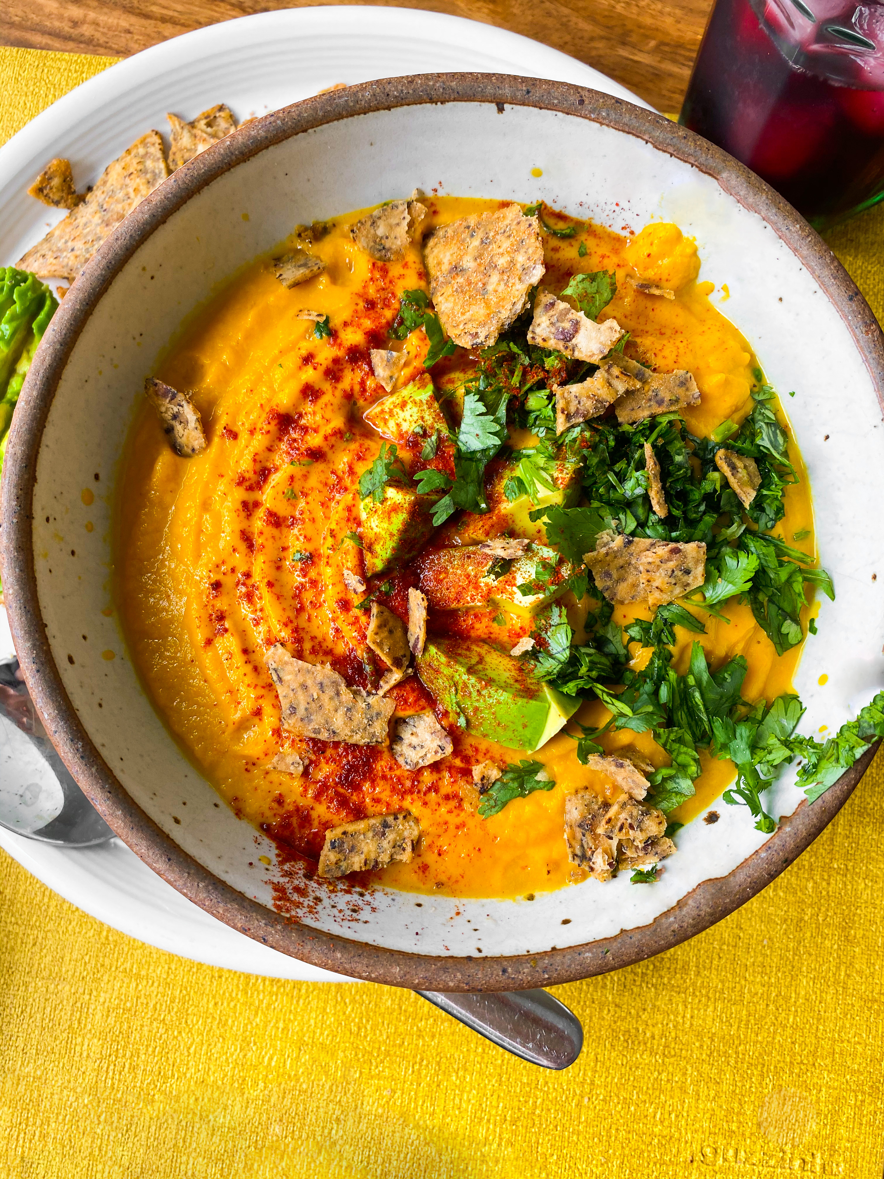 Sweet Potato Soup with Avocado