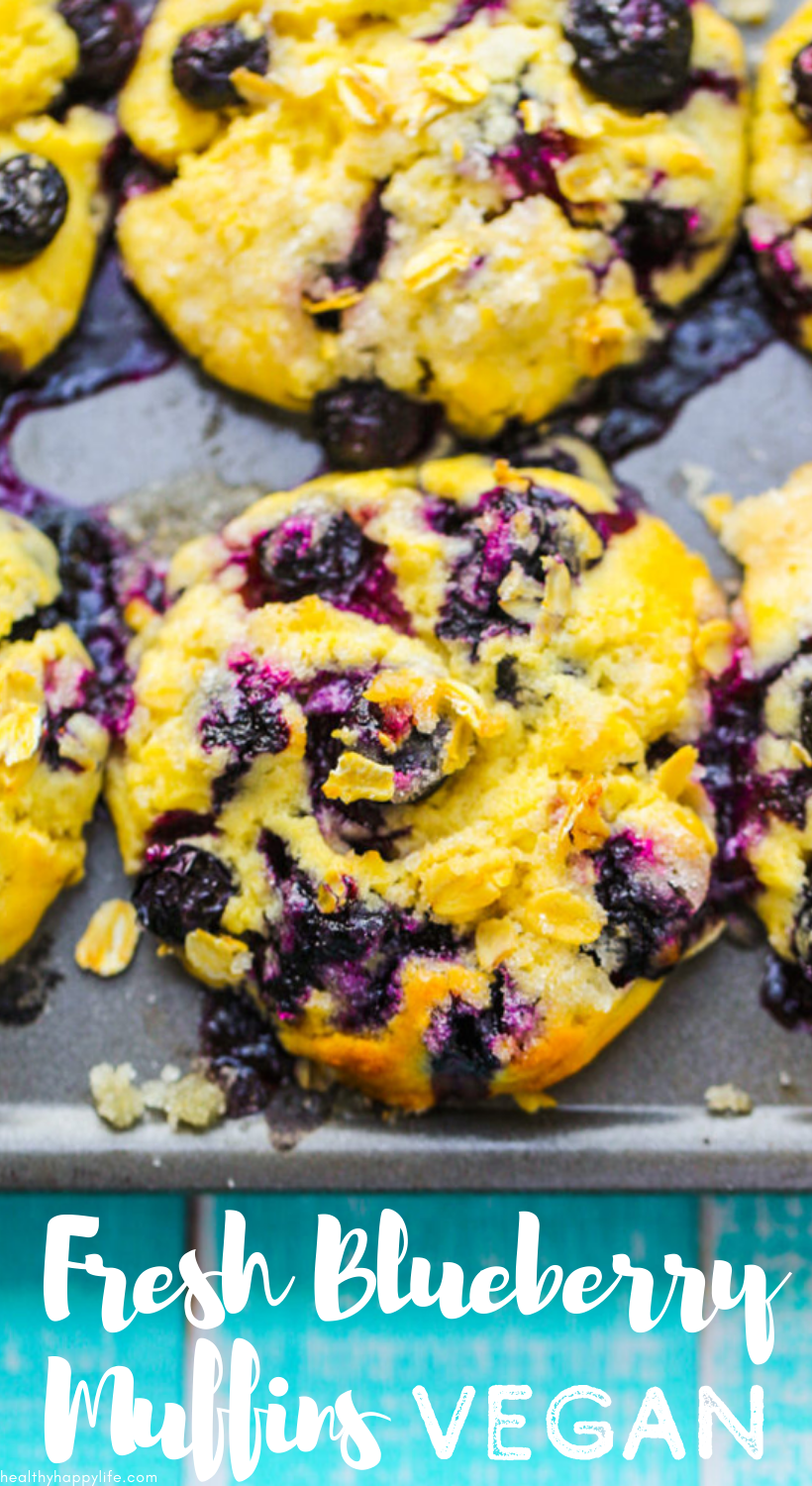 Famous Fresh Blueberry Muffins Gone Vegan Healthyhappylife Com