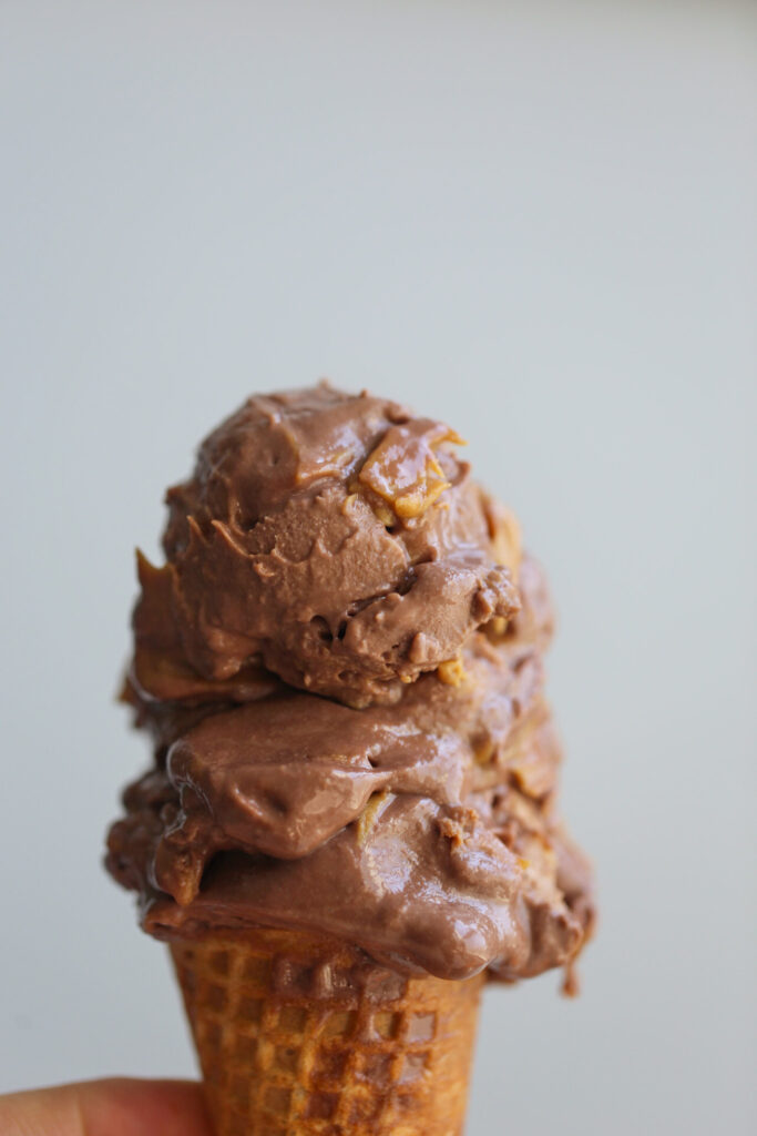 melty chocolate peanut butter ice cream