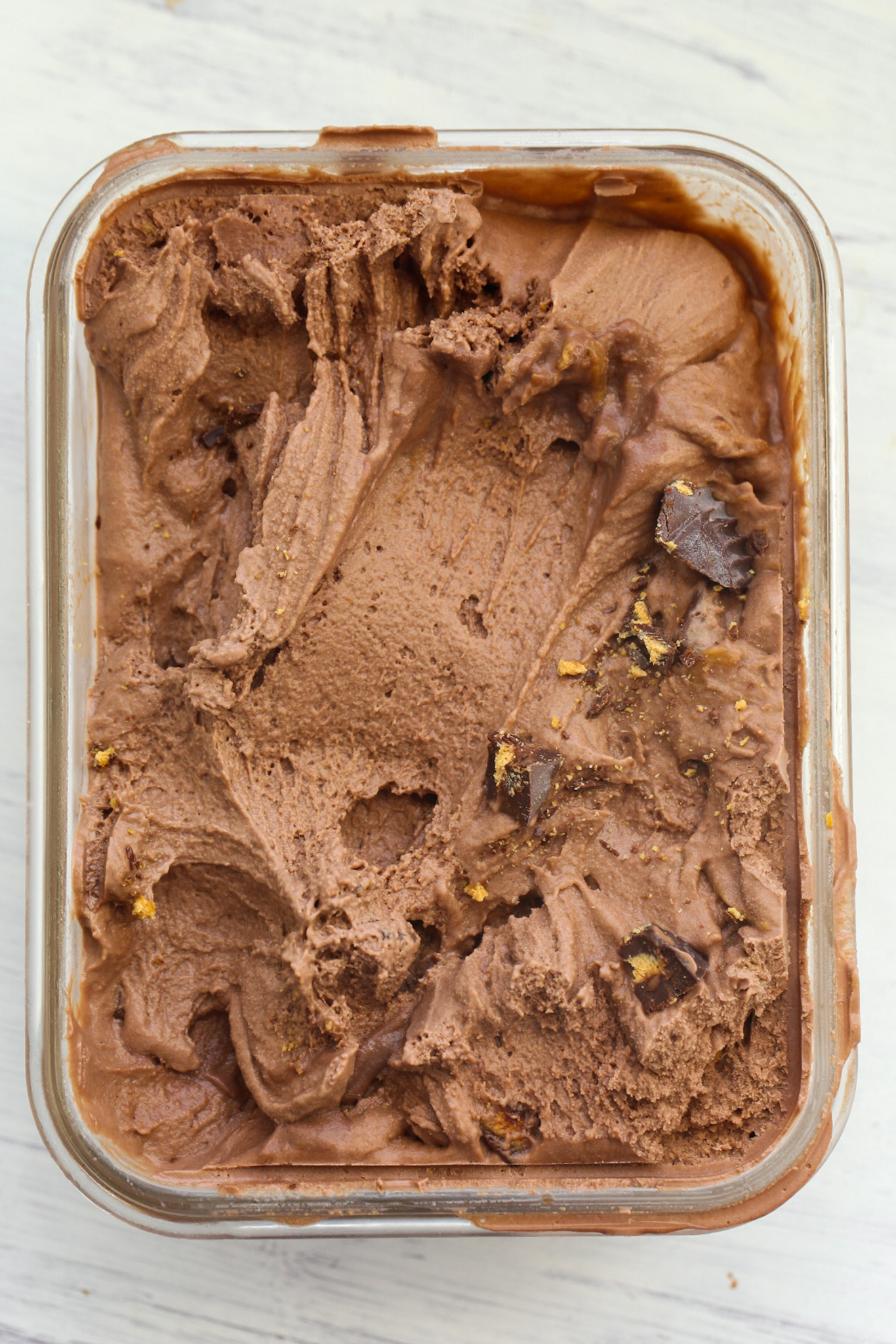 Chocolate Peanut Butter Ice Cream in container