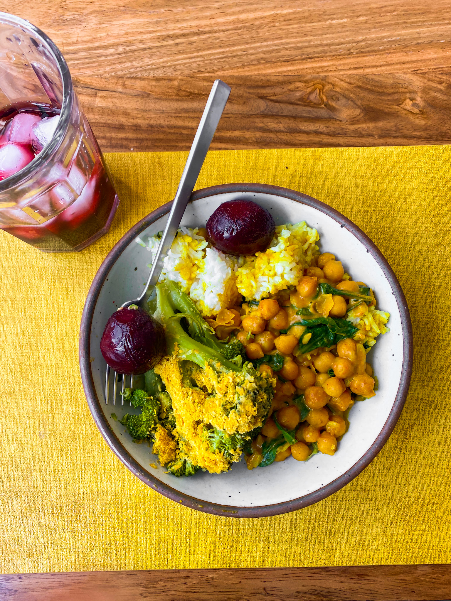 Veggie Chickpea Rice Bowls with Peanut Sauce for dinner