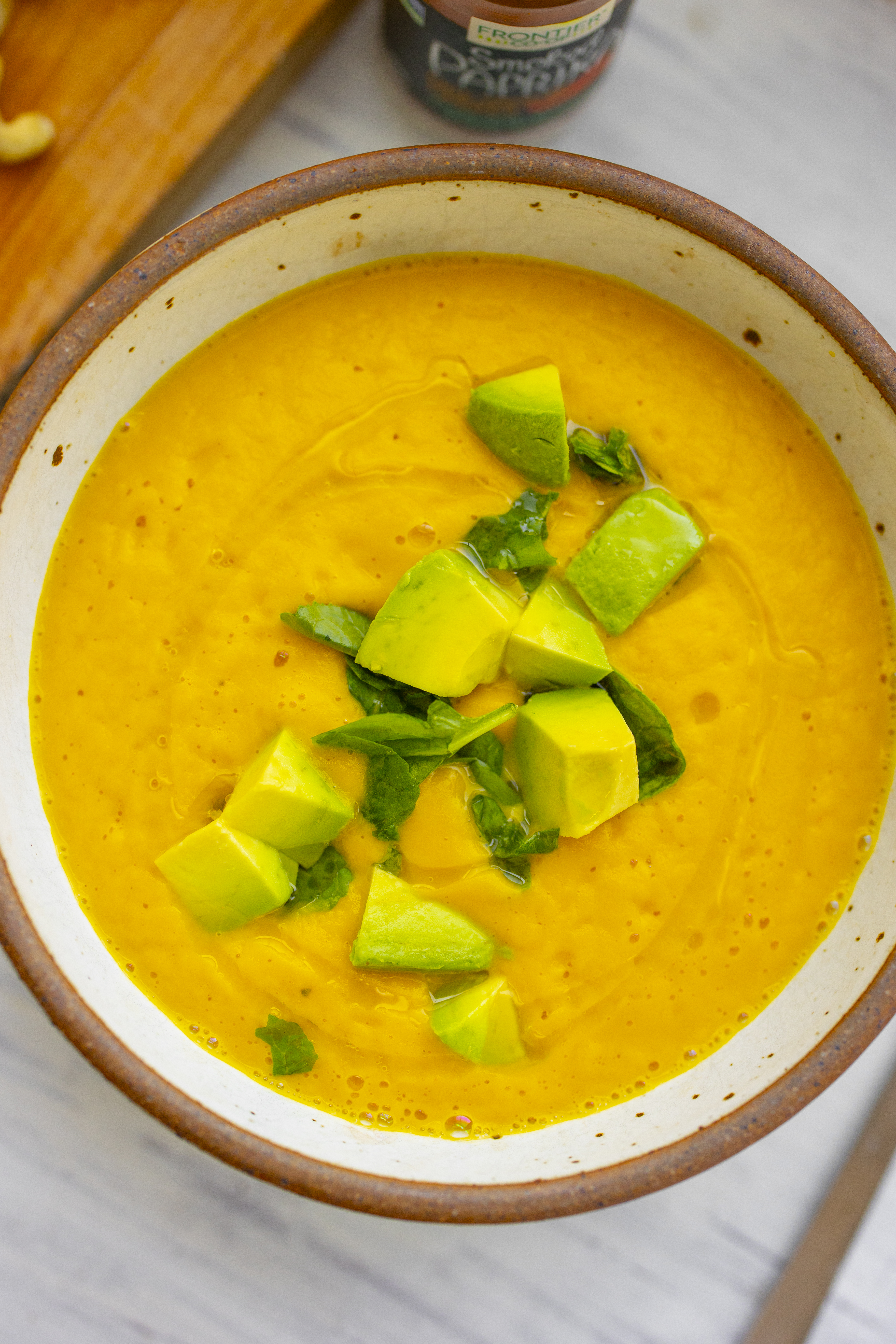 butternut squash soup with avocado