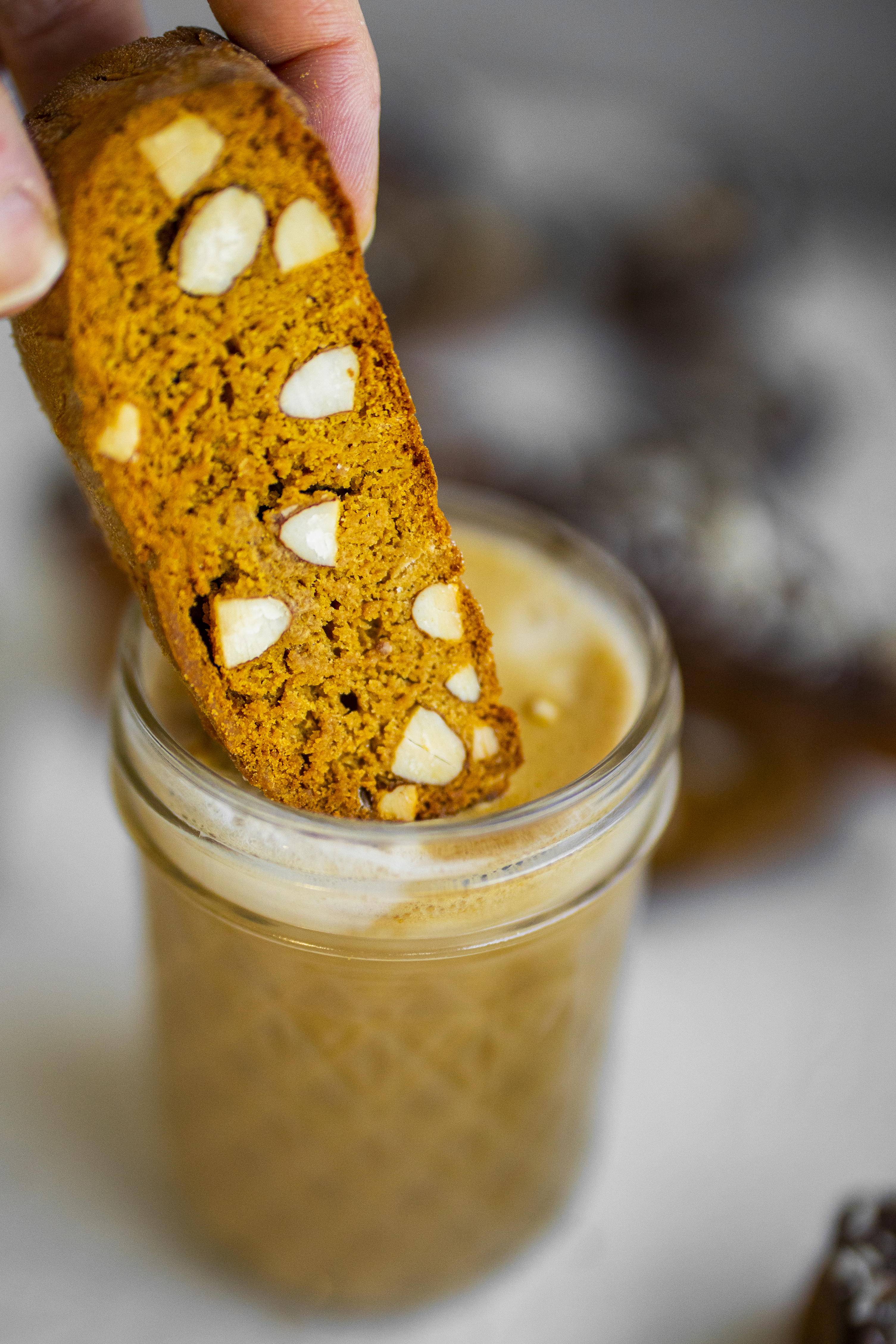 dunking biscotti in coffee