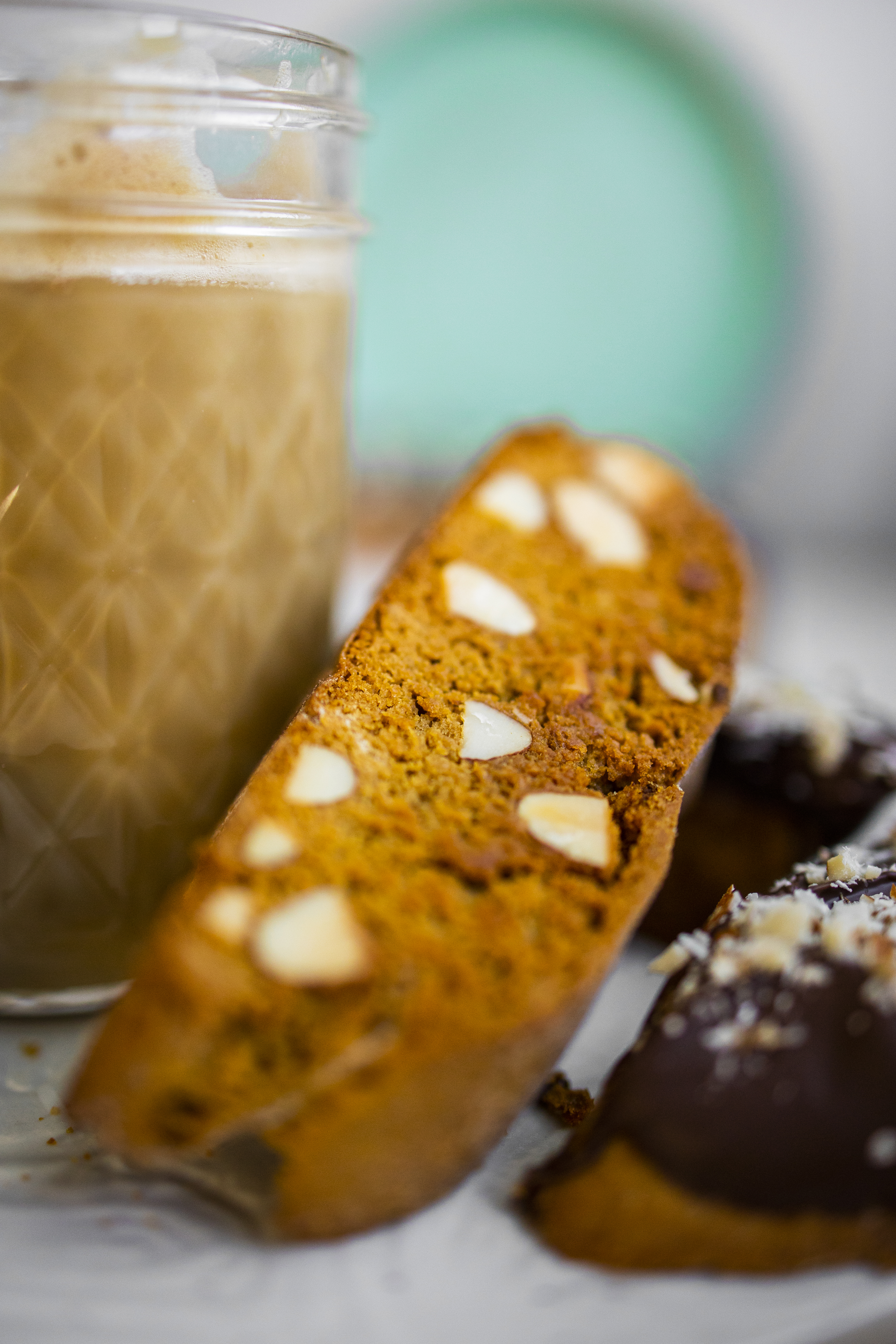 almond biscotti and coffee