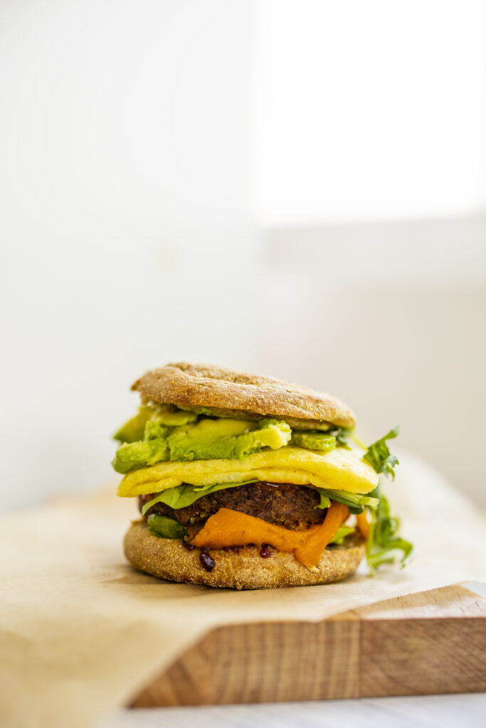 Kathy's Vegan Breakfast Sandwich - HealthyHappyLife.com