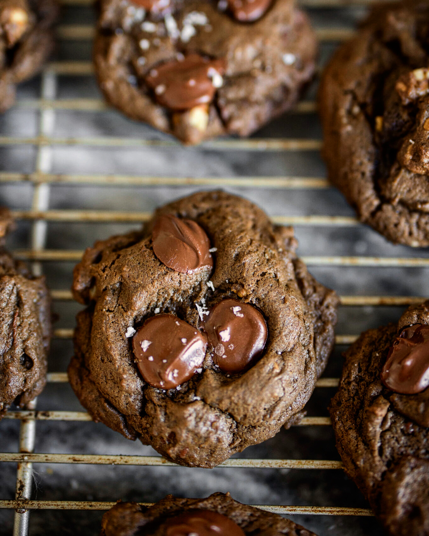 fleur de sel on chocolate cookies