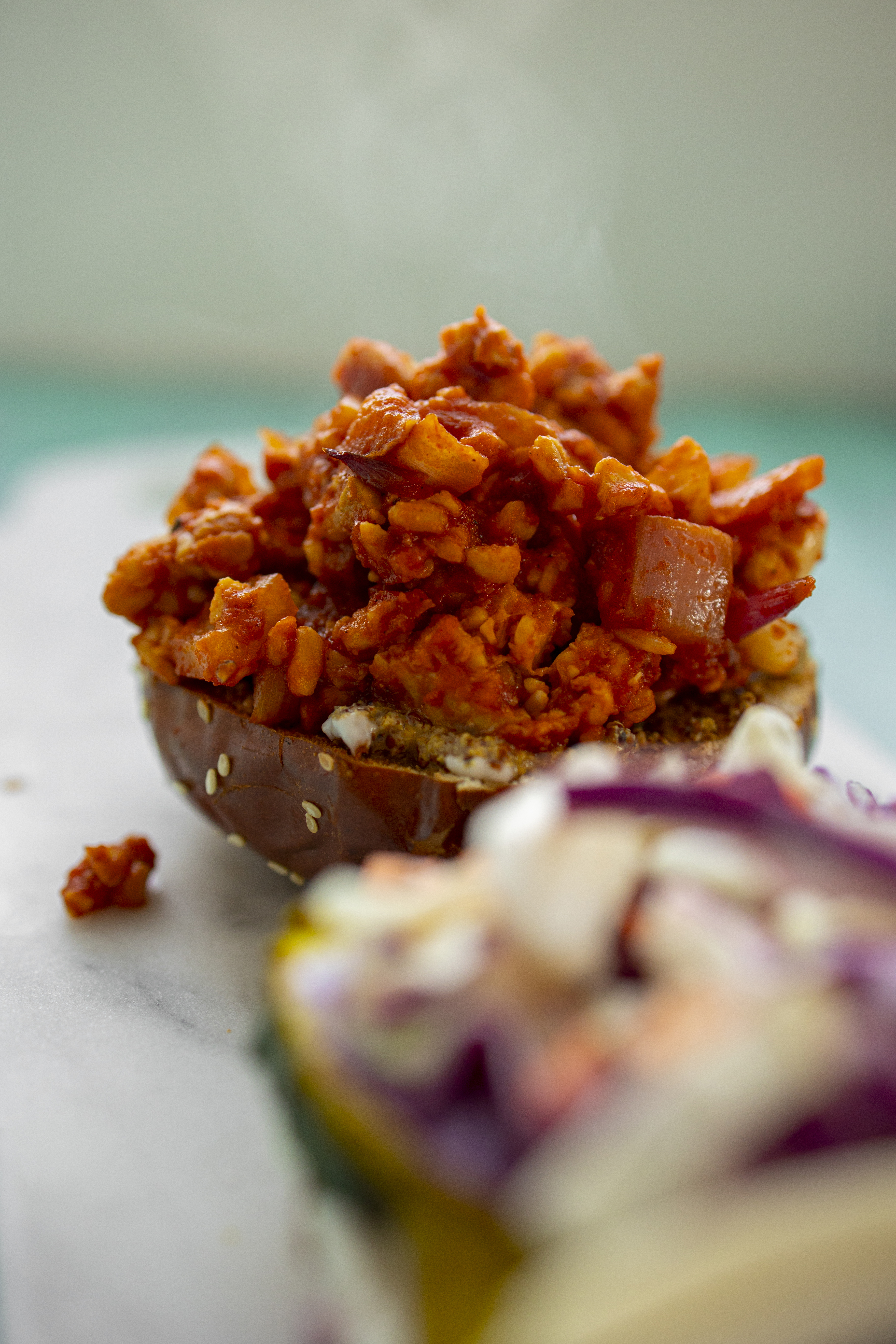 open face tempeh burgers