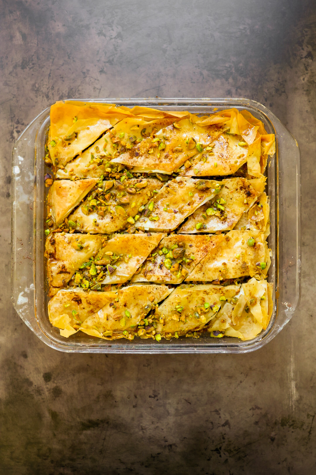 vegan baklava in pan