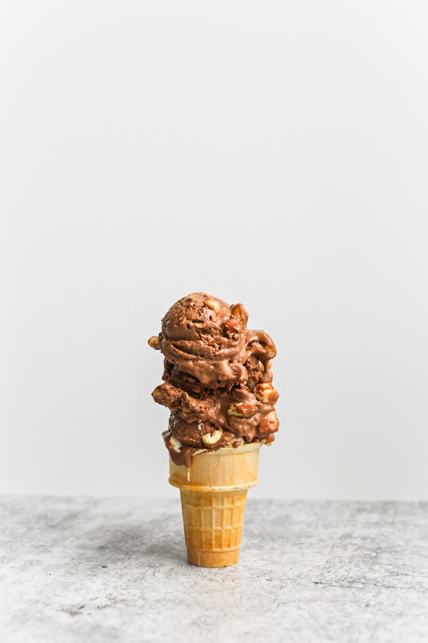 rocky road ice cream cone