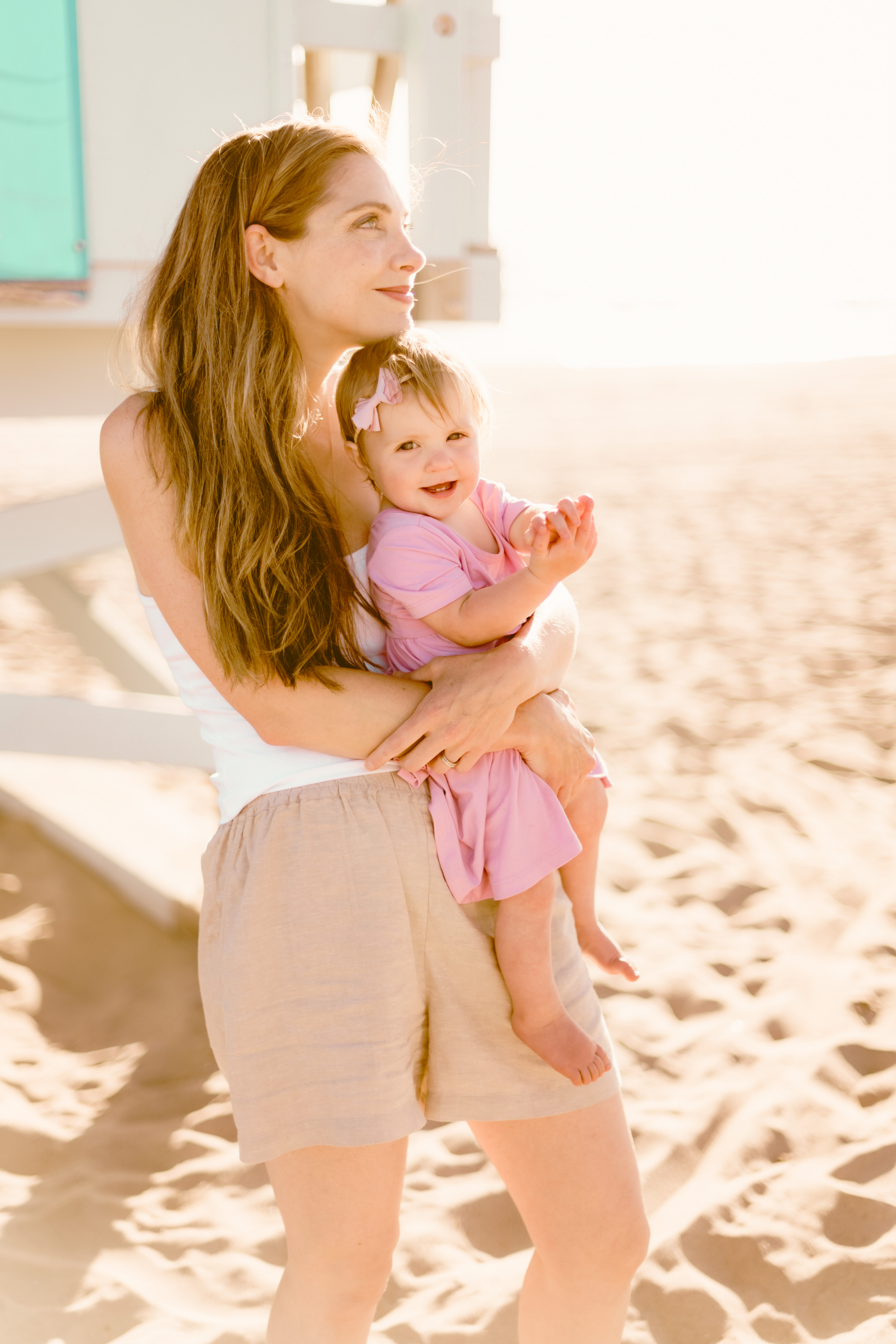 golden hour beach photoshoot aqua tower