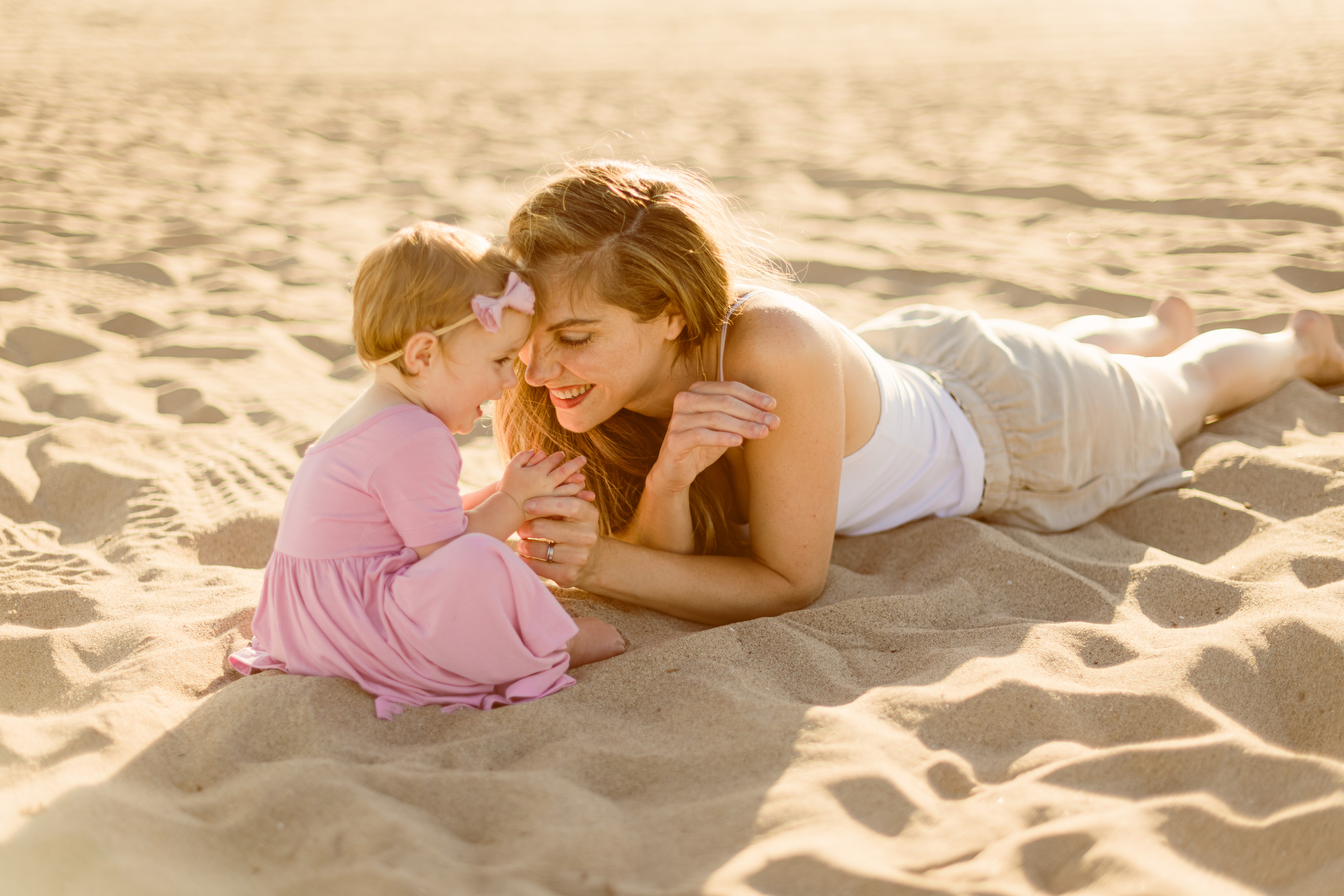 on the beach with Rosalie 