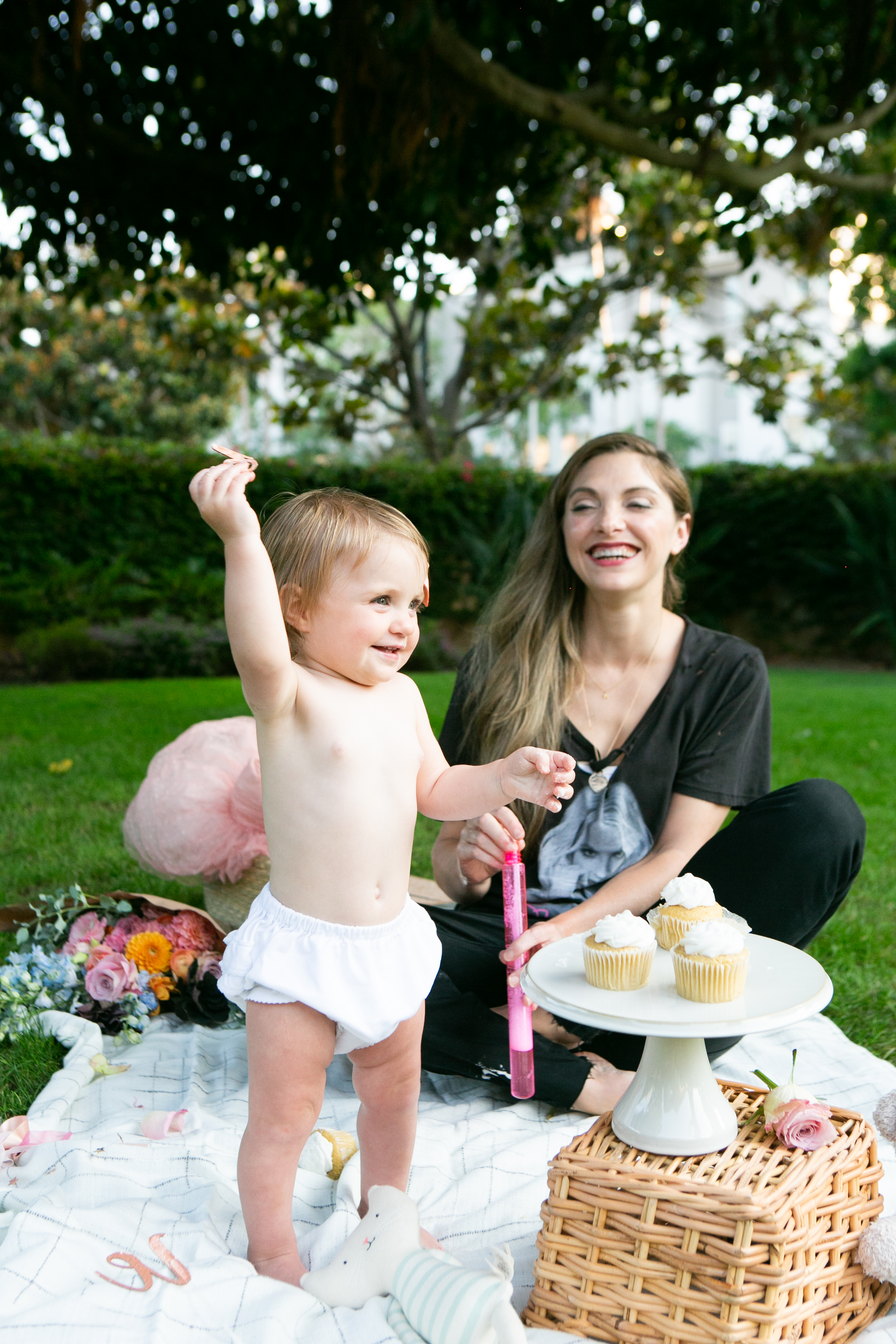 happy silly first birthday photoshoot