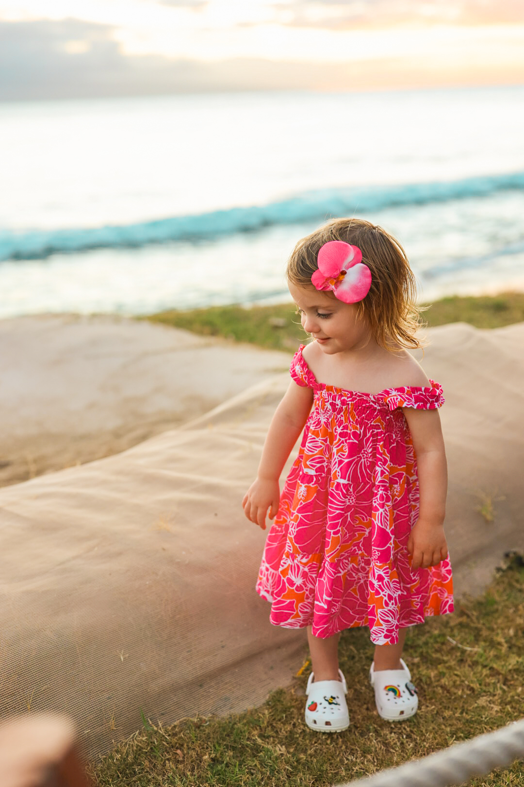 rosalie beach maui pink dress