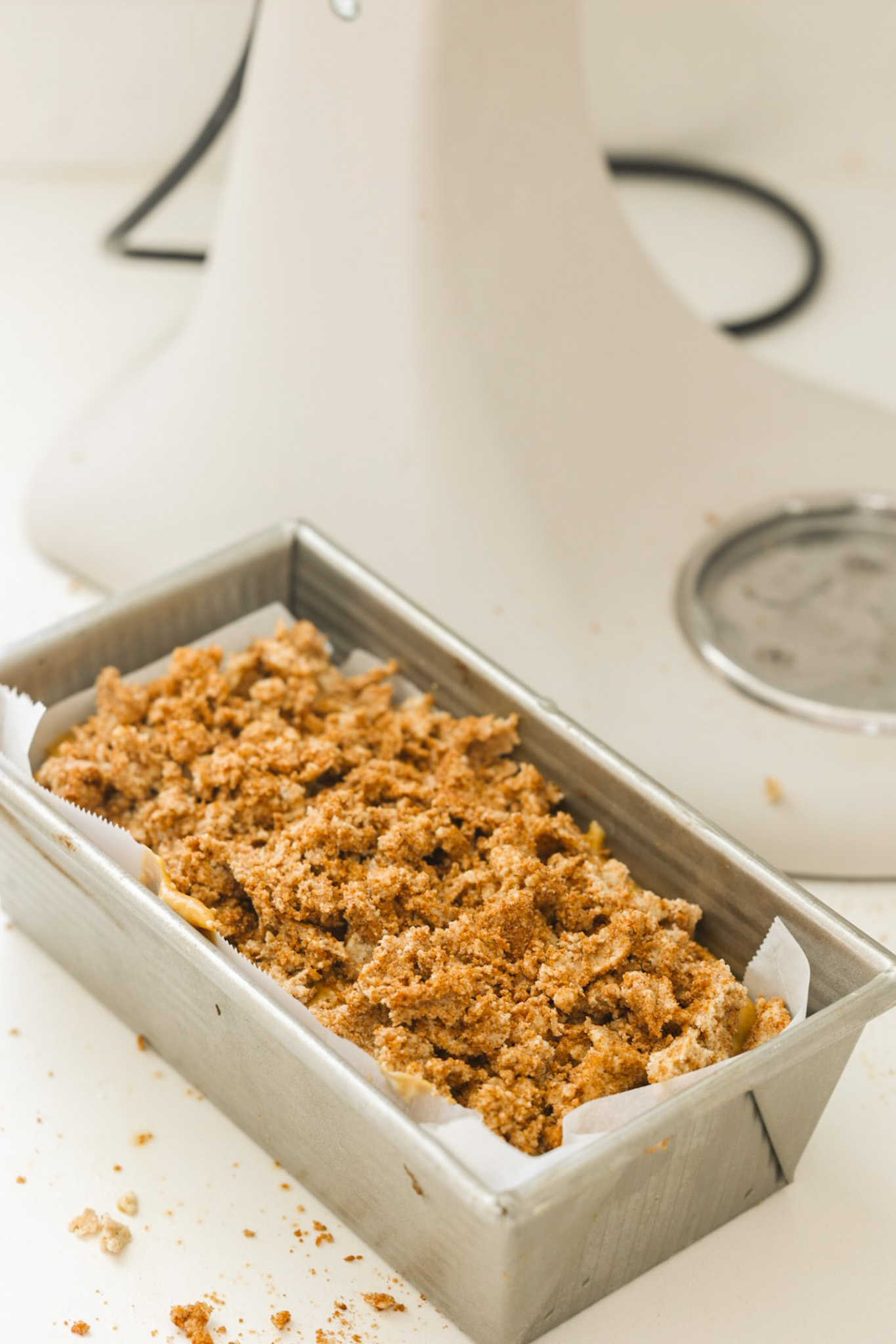 batter and streusel topping  before baking